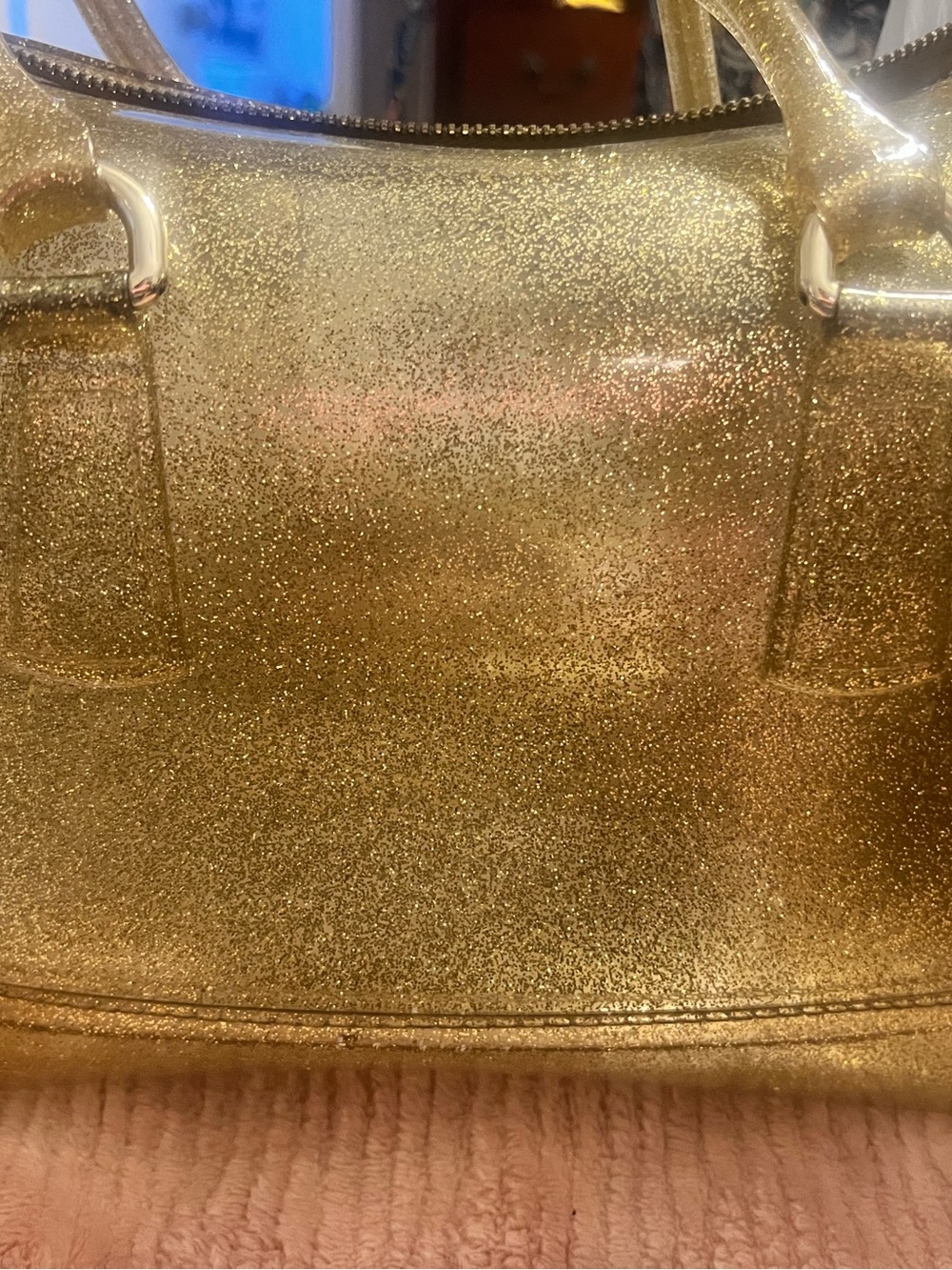 Gold Glitter Women's Handbag - Shiny Evening Tote